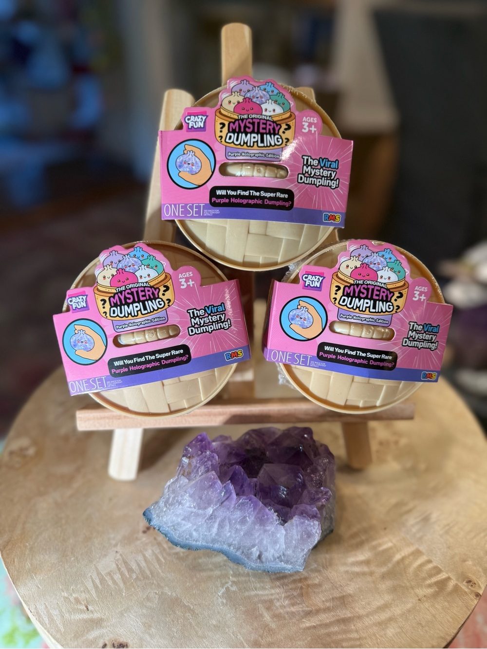 RMS Crazy Fun Mystery Dumpling Set of 3 Viral Purple Holographic NWT
